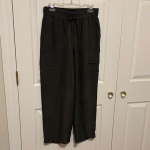 Eileen Fisher olive green silk cargo pants. Petite Small